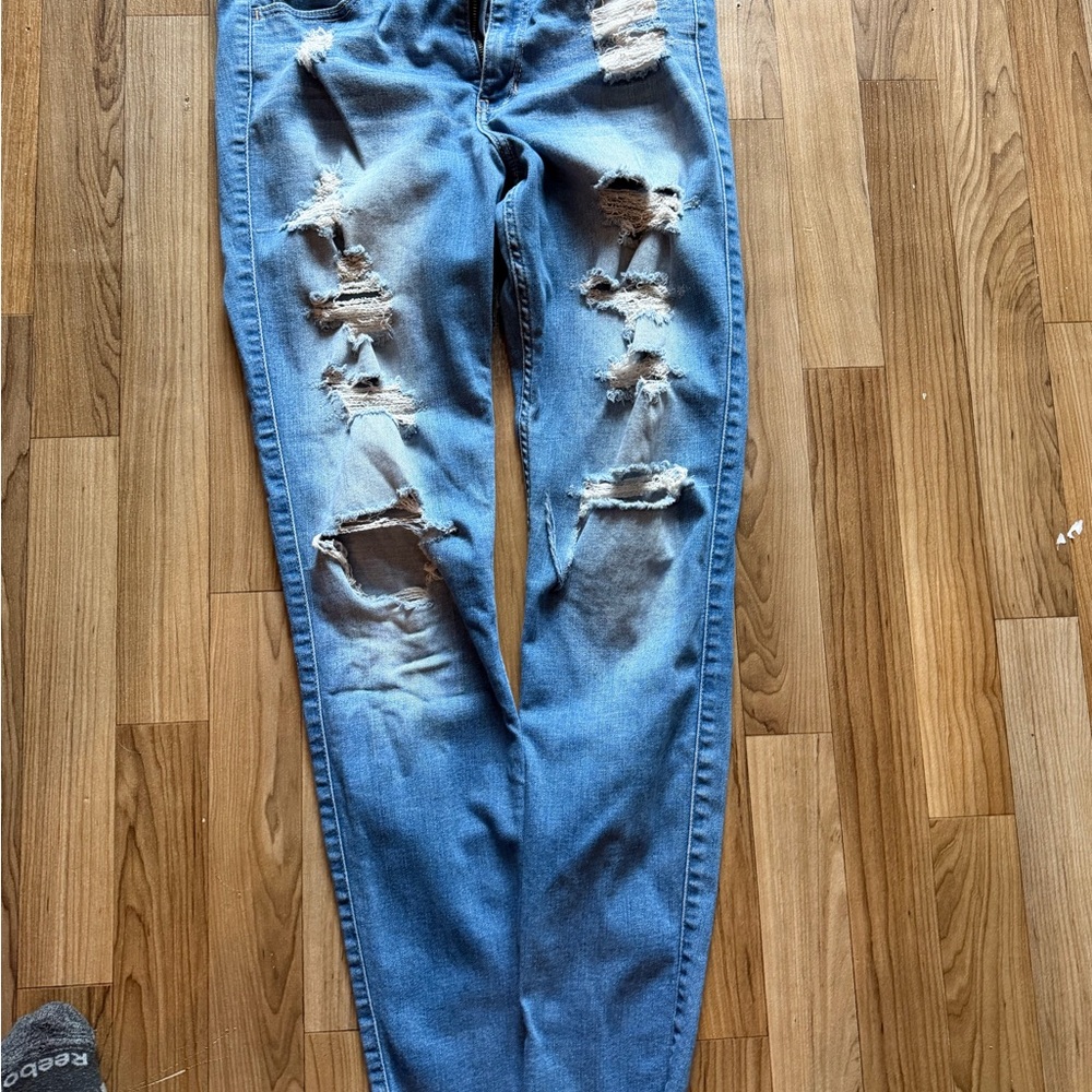 Hollister 9R Distressed Blue Jeans